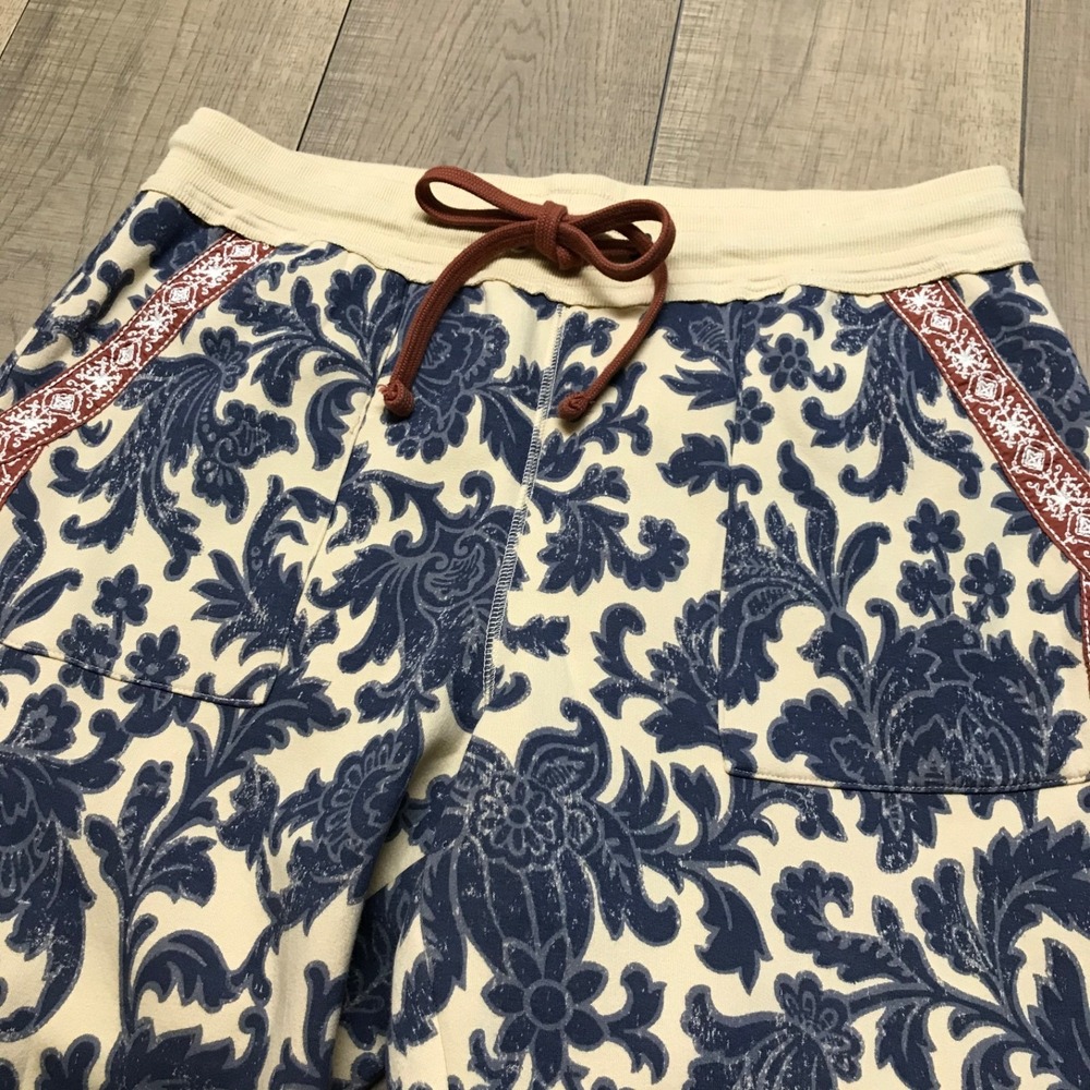 Sundance Sweatpants Joggers Pants Womens Size L Boho Hippie Romilly Blue Cream - Picture 7 of 13